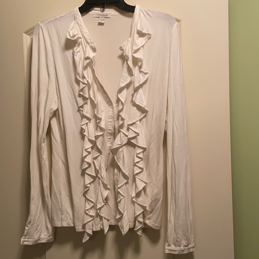 Ruffle front button up